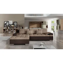 Mirjan24 Ecksofa Bangkok, Stilvoll L-Form Sofa mit Schlaffunktion und Bettkasten, Wohnlandschaft Soft 066 + Lawa 02, - Braun/Beige