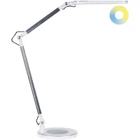 Beliani Schreibtischlampe Silber 80 cm verstellbar GRUS mit Dimmer