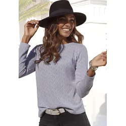 Vivance Langarmshirt "mit modischem Ajour-Muster", aus weichem Baumwollstrick