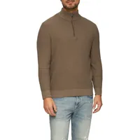 S.Oliver Troyer, mit Struktur-Muster, Gr. XXL, camel, - Strukturierter Strickpullover Troyerkragen, Herren, braun,