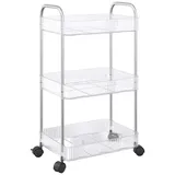 vidaXL Aufbewahrungswagen 3 Etagen Transparent 37x28x68 cm Acryl