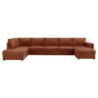 MIRJAN24 Ecksofa Wilma Large, U-Form Polsterecke vom Hersteller, Schlafsofa mit zwei Bettkasten, Wohnlandschaft (Farbe: Clara 215.02 , Seite: Links) - Orange