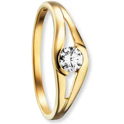 Goldring ONE ELEMENT "Zirkonia Ring aus 333 Gelbgold" Gr. 58, gold, Fingerringe, Damen, 58,mit Zirkonia, Gelbgold 333, Damen Gold Schmuck