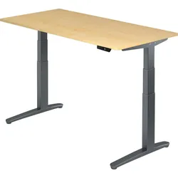 Hammerbacher Sitz-Steh-Schreibtisch elektrisch 160x80cm Ahorn/Graphit