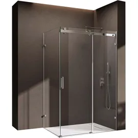 SoGood doporro Eck-duschkabine Eckdusche 80x110x195cm Duschabtrennung mit Schiebetür ESG-Sicherheitsglas Klarglas 4-punktbefestigung inkl.... Beidseitiger Easy-clean-beschichtung