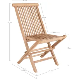 gardenson Toledo Gartenstuhl 46 x 46 x 89 cm braun 2 St.