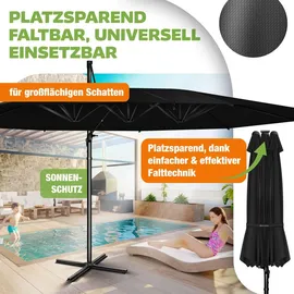 Kesser Doppelsonnenschirm 460 x 270 cm Schwarz
