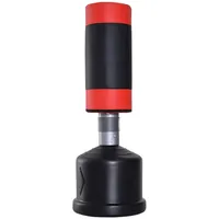 Homcom Standboxsack Boxpuppe Boxdummy 158-186 cm höhenverstellbar für Boxtraining und Fitness, schwarz-rot Aosom.de