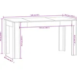 vidaXL Esstisch Hochglanz-Weiß 140x74,5x76 cm Holzwerkstoff