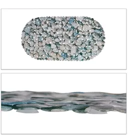 Relaxdays Badewannenmatte Steinoptik, Anthrazit