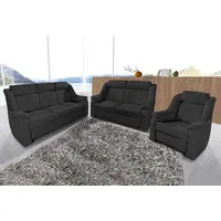 sit&more Polstergarnitur Basel, Set, bestehend aus 3-Sitzer + 2-Sitzer + Sessel schwarz