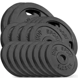 Hop-Sport 60 kg Gusseisen Hantelscheiben 30mm - Guss Gewichte Hantel Sets zur Auswahl - 30/31 mm Bohrung (2x10kg + 4x5kg + 4x2.5kg + 8x1.25kg)