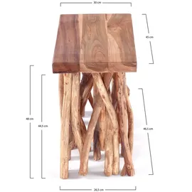 creedwood Beistelltisch Natur Beige Teak 30 x 45 x 48 cm