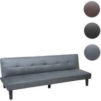 Mendler 3er-Sofa HWC-G11, Couch Schlafsofa Gästebett Bettsofa Klappsofa, Schlaffunktion 195cm ~ Stoff/Textil, grau