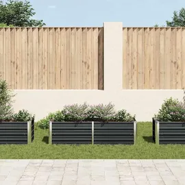 vidaXL Garten-Hochbeet verzinkter Stahl rechteckig 160 x 40 x 45 cm Anthrazit 