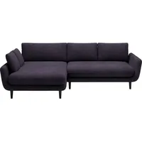 DOMO-HOME Ecksofa mit Schlaffunktion SOLANO – Elegantes Skandinavisches Ecksofa 260x167cm| Bettkasten und Holzbeinen für Komfort und Stil | Hoch... - Schwarz