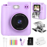 Kinderkamera Sofortbildkamera, Ambesty Digitalkamera für Kinder mit Druckpapier 32G TF Karte, 2,4 Zoll Bildschirm 1080P Videokamera Kamera Sofortdruck, Weihnachten Geschenk für Kinder 3-12 Jahren