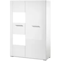Furn.design Vitrine weiß Hochglanz Wohn- und Esszimmer Vitrinenschrank 80