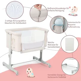 Costway Beistellbett Beige 70 x 140 cm