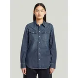 G-Star Raw Langarmbluse in antique faded hurricane, | Dunkelblau - Damen, - L