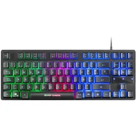 Mars Gaming MCPTKLES, Spanische Sprache, RGB Combo Tastatur & Maus 3200DPI, TKL Design