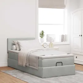 vidaXL Ottoman-Bett 90 x 200 cm Hellgrau