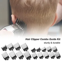 Haarschneider-Kämme-Führungsset, Kunststoff-Haarschneider-Schutzaufsätze, schwarzes Friseursalon-Werkzeug-Set, 8 Stück