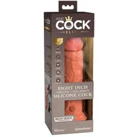 King Cock Elite King Cock“ „8“ Vibrating Silicone Dual Density Cock, Tan, 8 Zoll