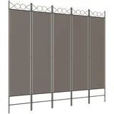 vidaXL 5-tlg. Paravent Anthrazit 200x200 cm Stoff
