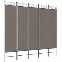 vidaXL 5-tlg. Paravent Anthrazit 200x200 cm Stoff
