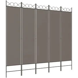 vidaXL 5-tlg. Paravent Anthrazit 200x200 cm Stoff