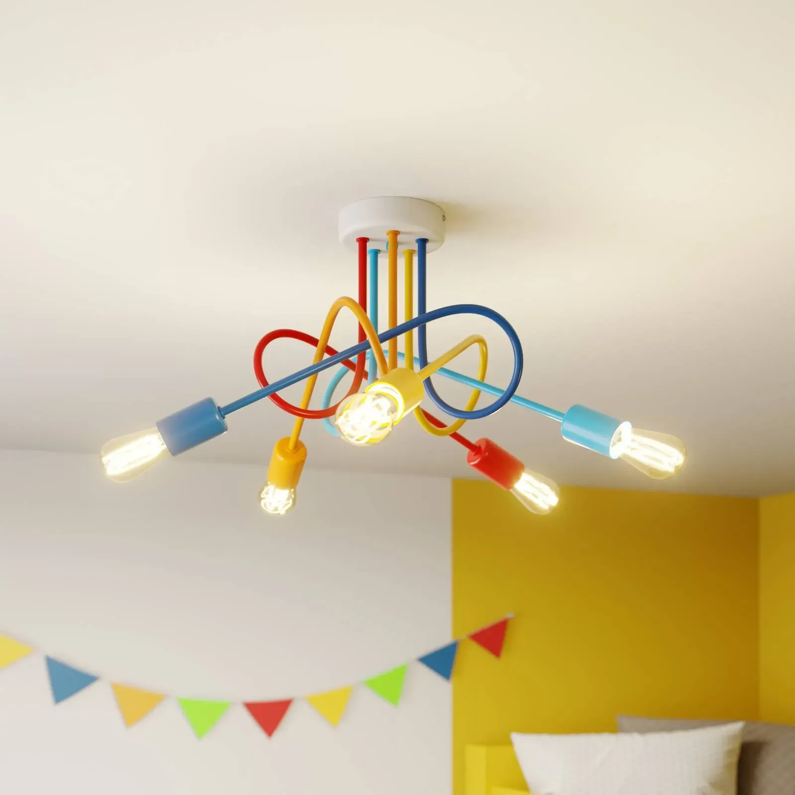 Deckenlampe Oxford HELAM, dimmbar, Multicolour, für Wohn- / Esszimmer, Metall, Junges Wohnen, Deckenlampe - 50 cm - 50 cm - 32 cm