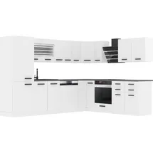 Belini Küchenzeile L-Form 460 x 204 cm Weiß matt