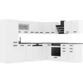 Belini Küchenzeile L-Form 460 x 204 cm Weiß matt