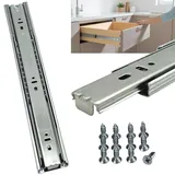 BRESKO 1 Paar (2 Stk.) Schubladenschienen 30-70 cm Vollauszug mit und ohne SoftClose Selbsteinzug Kugelführung (55cm mit SoftClose)
