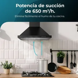 Cecotec Bolero Flux PM Dunstabzugshaube 60 cm Schwarz