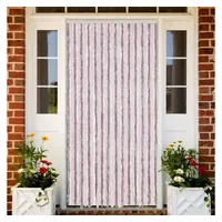 VidaXL Fliegenvorhang Silbergrau und Rosa 118x220 cm Chenille