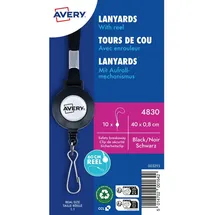 Avery Zweckform Lanyards schwarz, 10 St.