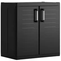 KETER Geräteschrank, Schwarz, Kunststoff, 2 Fächer, 89x93x54 cm, & Schutzhüllen, Geräteschuppen