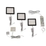 LINDBY 3er Set LED Unterschrankleuchten Antony Dimmbar Modern in Schwarz 3-flammig Küchenleuchte