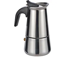 Edelstahl Espressokocher Espressokanne Espresso Kaffe Kocher Camping 2 Tassen grau No Size
