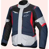 Alpinestars ST-1, Textiljacke wasserdicht - Hellgrau/Dunkelblau/Schwarz/Rot - S