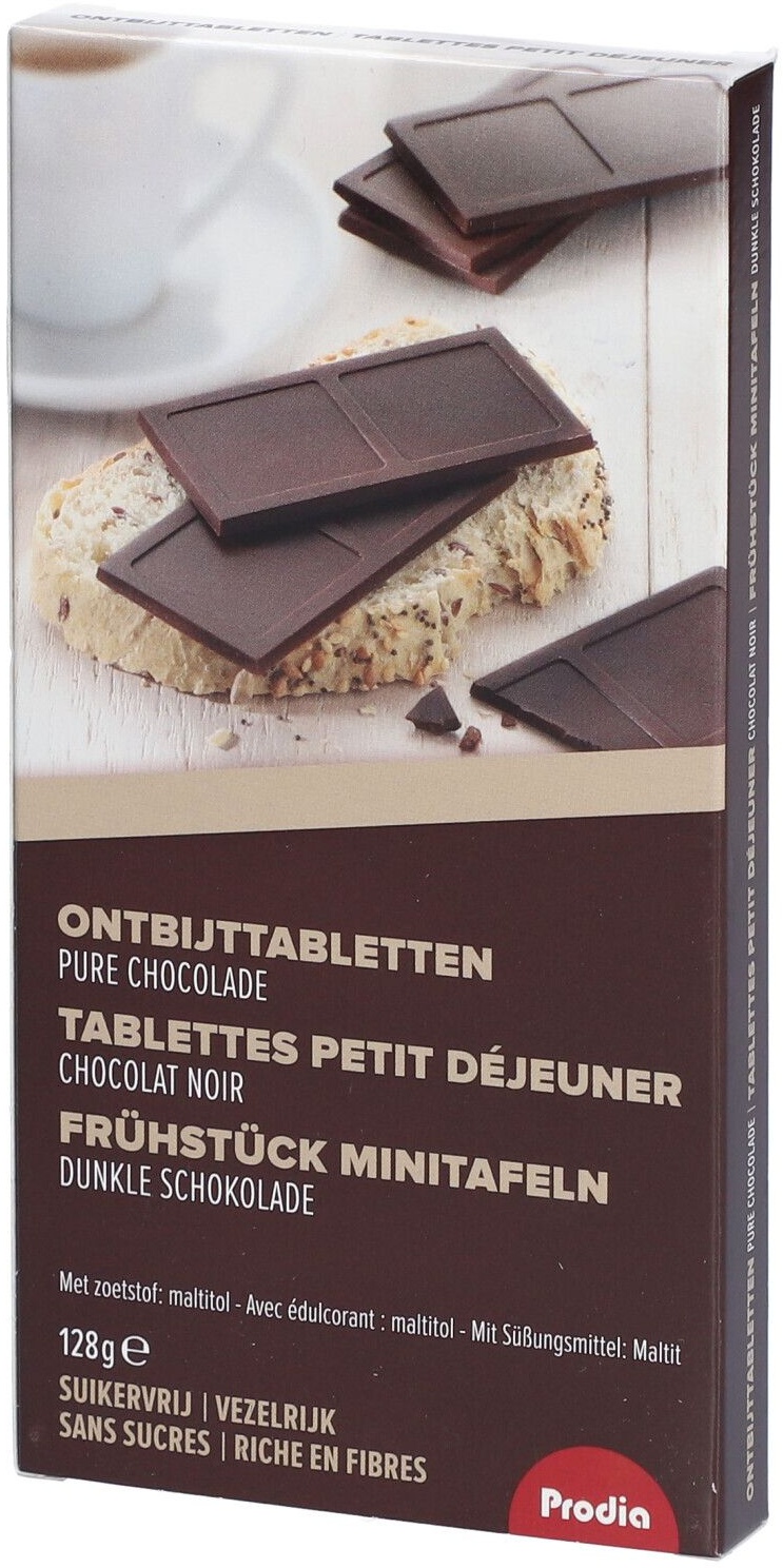 Prodia Tablettes Petit Déjeunerr Chocolat Noir 16x8 g Autre
