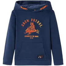 vidaXL Kinder-Kapuzenpullover Marineblau Melange Orange 128
