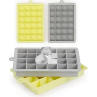 Blumtal 2x24er Silikon Eiswürfelform Würfel 2,6cm - Eiswürfelbehälter Würfelgröße M, BPA frei, leichtes Herauslösen der Eiswürfel, Grau un...
