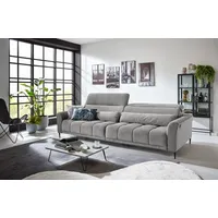 Iwaniccy Big-Sofa elektr. Sitzverstellung, 2 Kissen, silbergrau - 280x108x118cm (BxHxT) grau|silberfarben