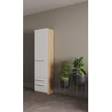 priess Kleiderschrank Schrank Garderobe Wäscheschrank Barcelona in 5 Breiten viel Stauraum, geräumige Schubkästen, mit Spiegel, MADE IN GERMANY weiß 48 cm x 193 cm x 36 cm