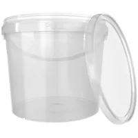 FixedByU 1x Eimer mit Deckel 5l Transparent Rund Kunststoff