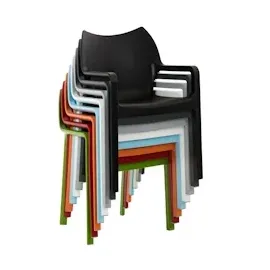 CLP Gartenstuhl Diva 4er Set stapelbar  schwarz