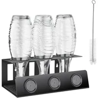 Tectake Soda-Flaschenhalter für 3 Flaschen schwarz